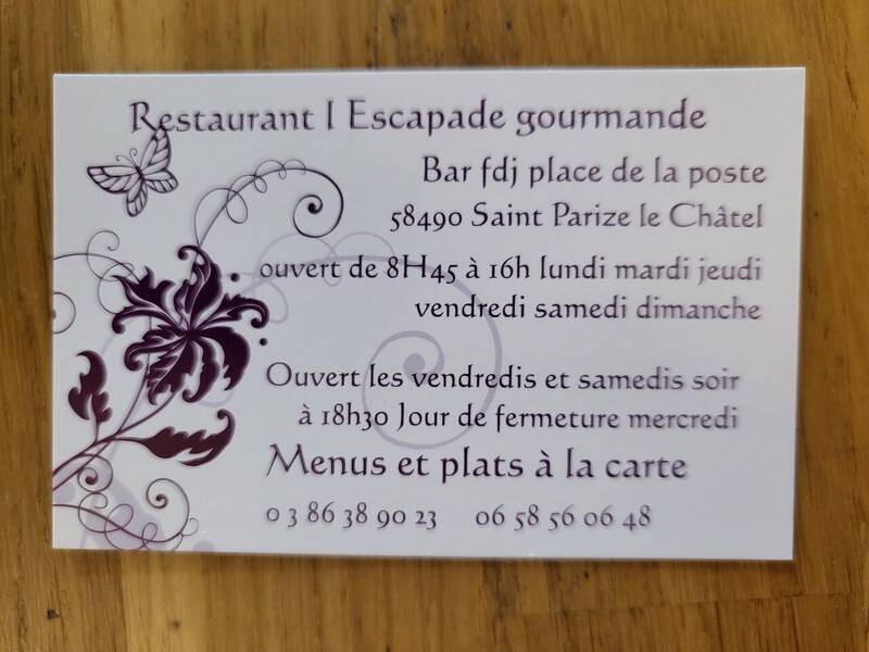 Restaurant l'Escapade Gourmande accepte les chiens à Saint-Parize-le-Châtel