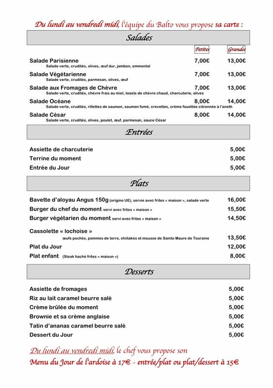 Le Bistrot du Balto Loches accepte les chiens à Loches