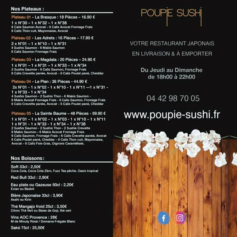 Poupie Sushi accepte les chiens à Plan-d'Aups-Sainte-Baume