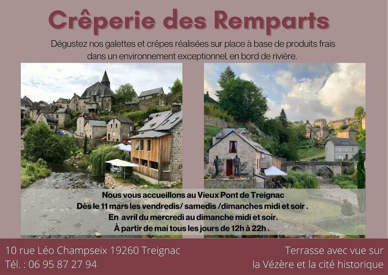 Crêperie des Remparts accepte les chiens à Treignac